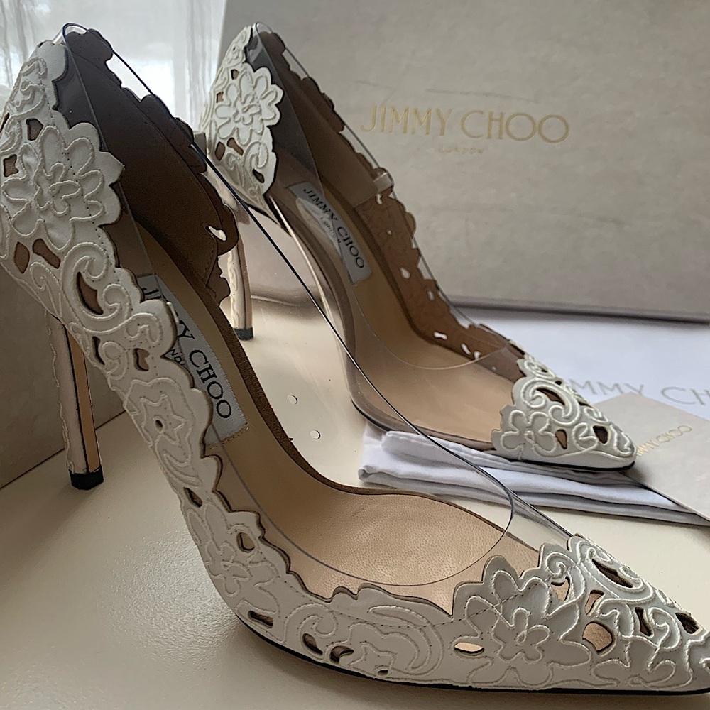 NIB✨ NEVER WORN✨ JIMMY CHOO ROMY LACE HEELS